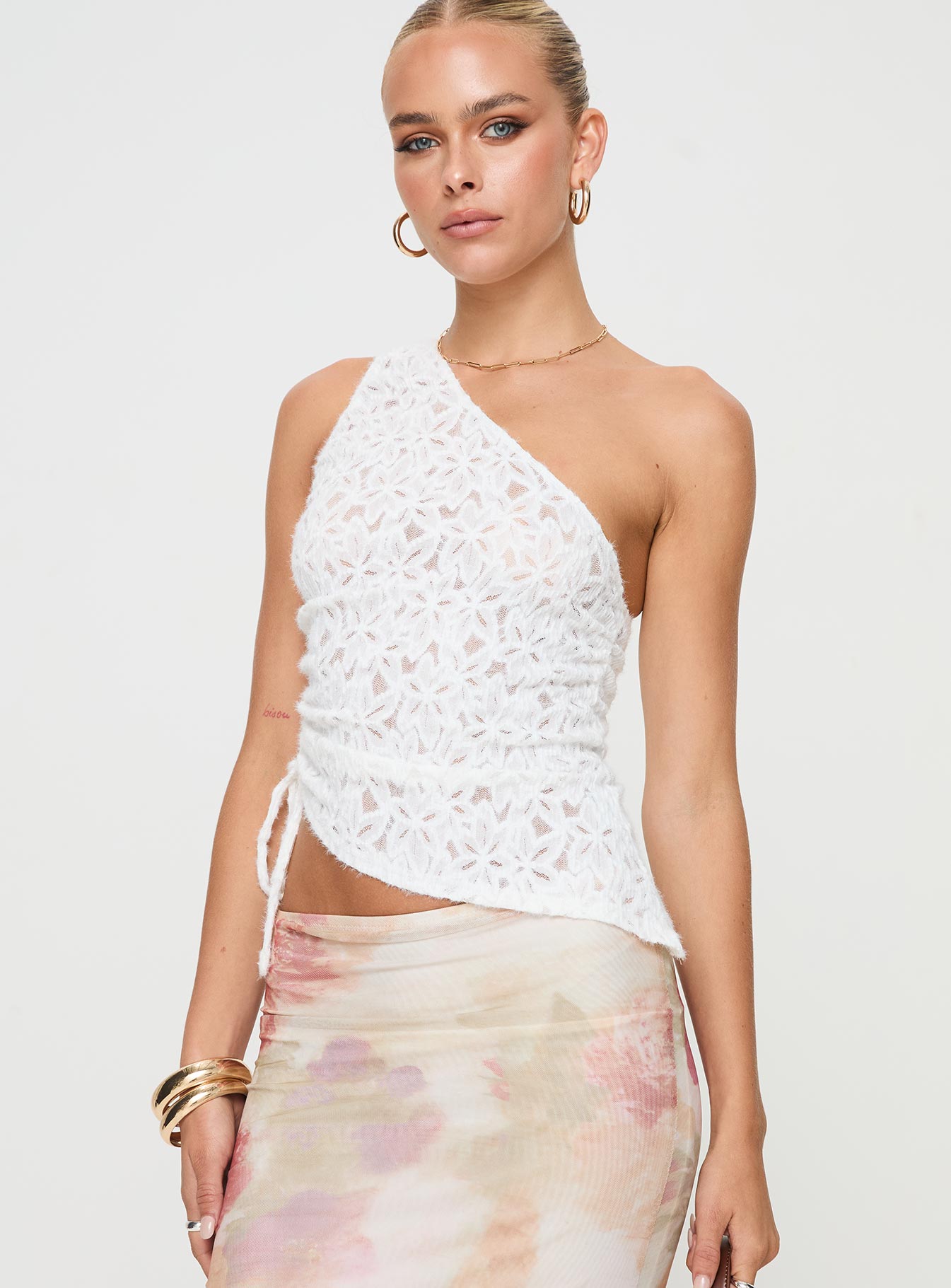 Sensua One Shoulder Top White - Image 2