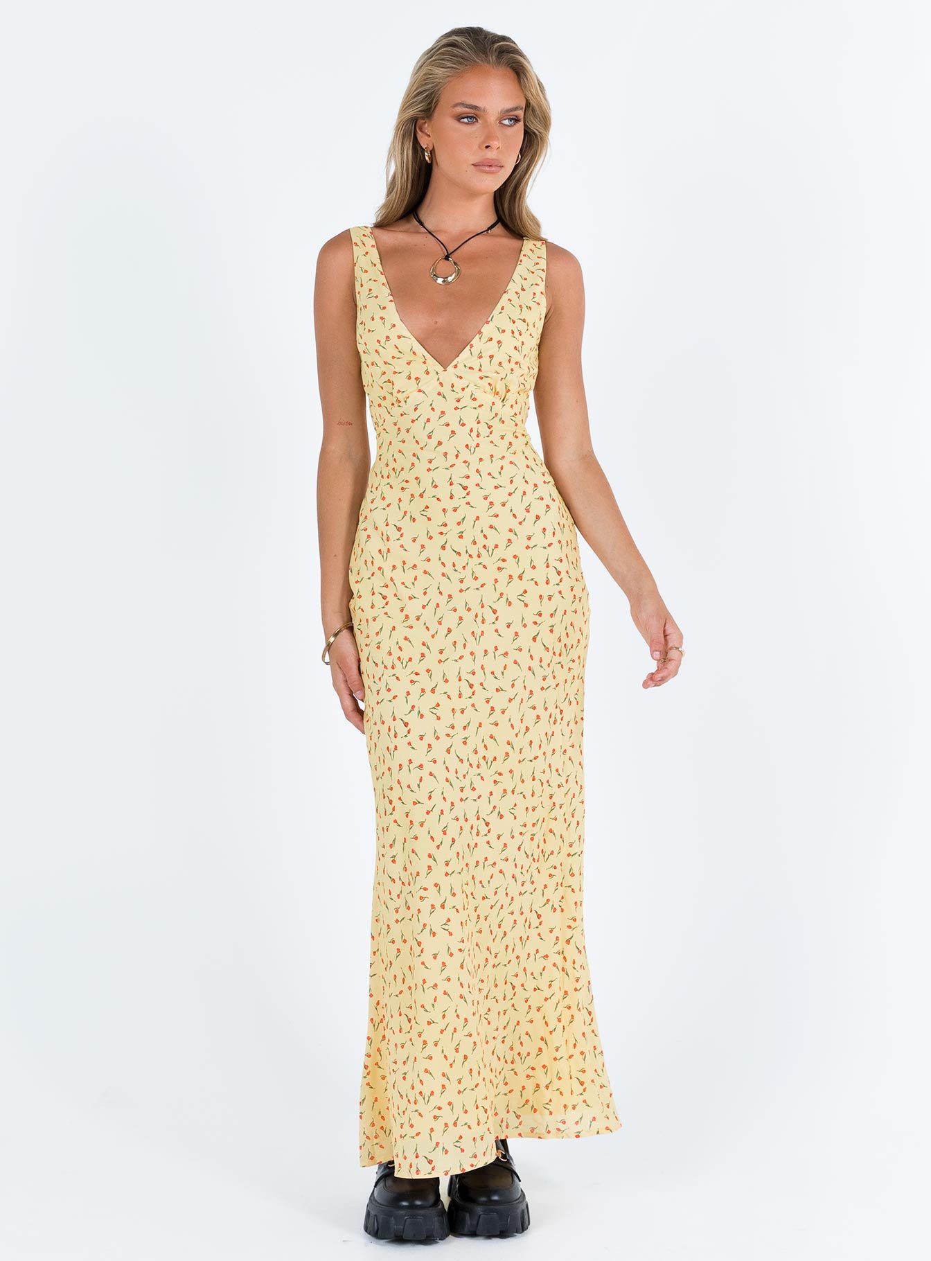 Nellie Maxi Dress Yellow / Red Floral - Image 2