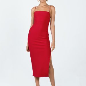 Anito Midi Dress Red