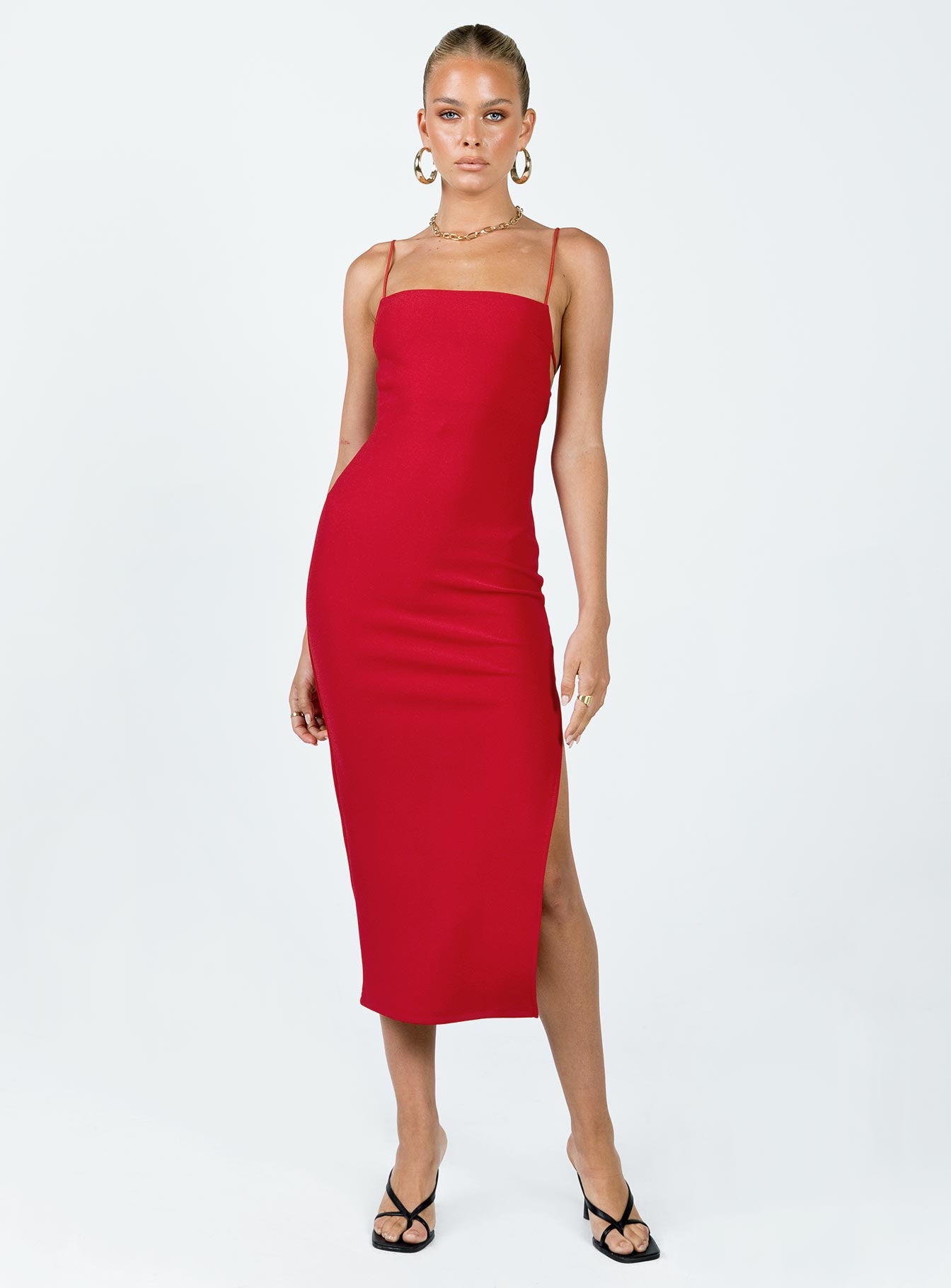 Anito Midi Dress Red
