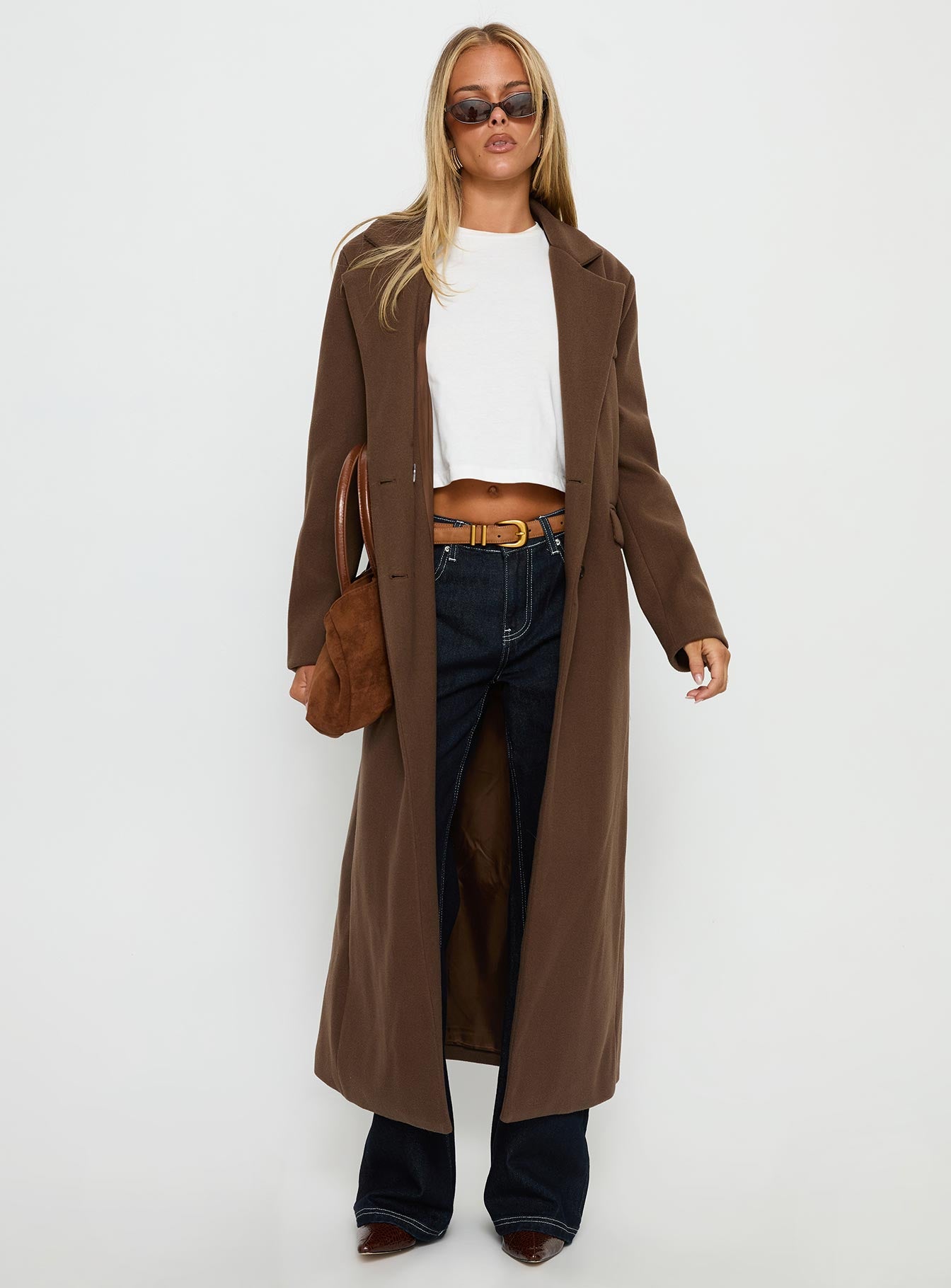 Lovergirl Longline Coat Brown - Image 2