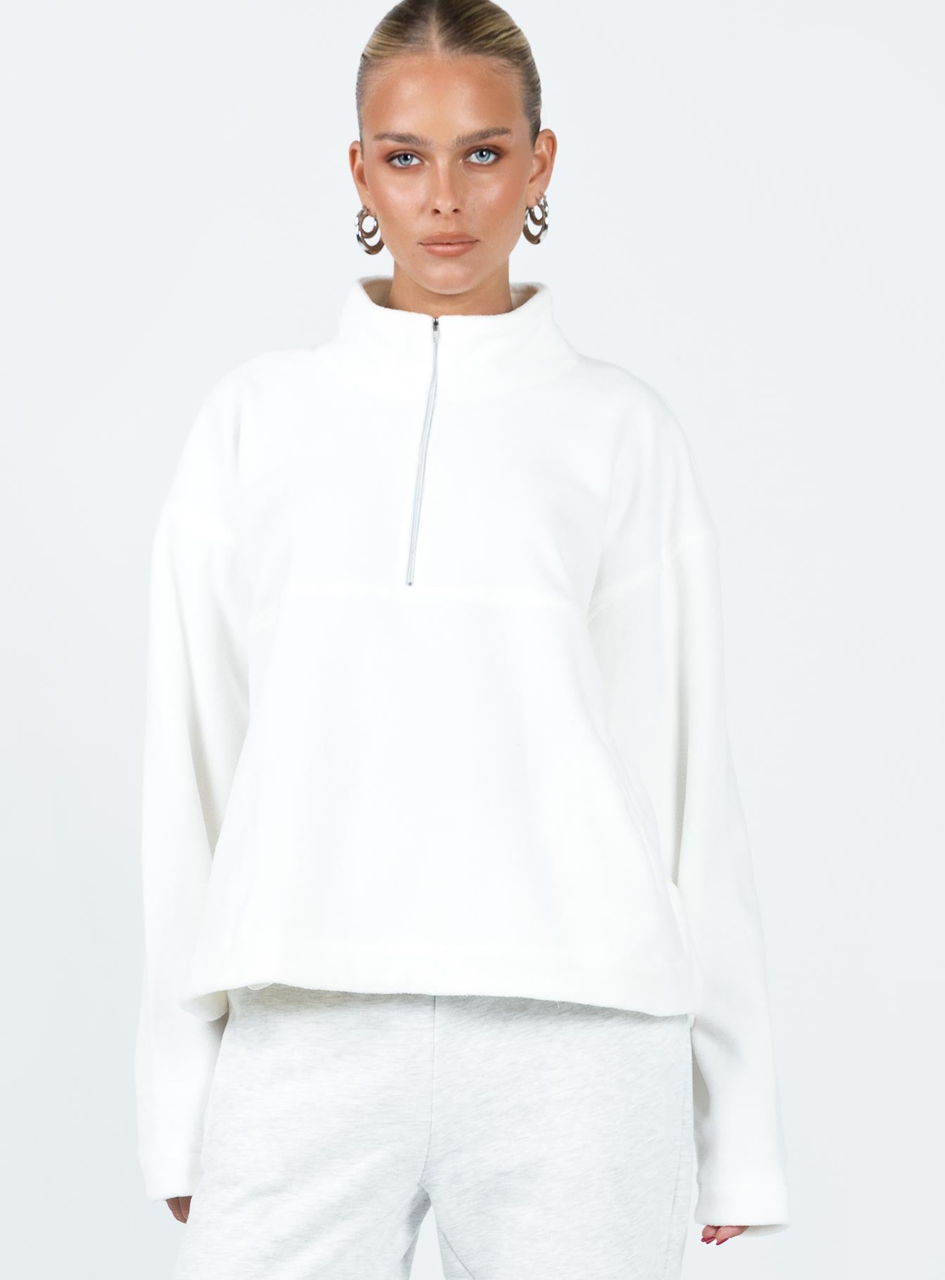 Nimmel Quarter Zip Sweater White - Image 2