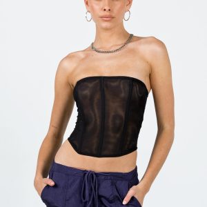 Morso Mesh Corset Top Black