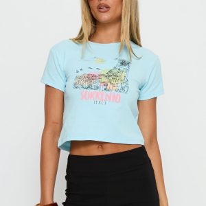 Love From Sorrento Graphic Top Blue