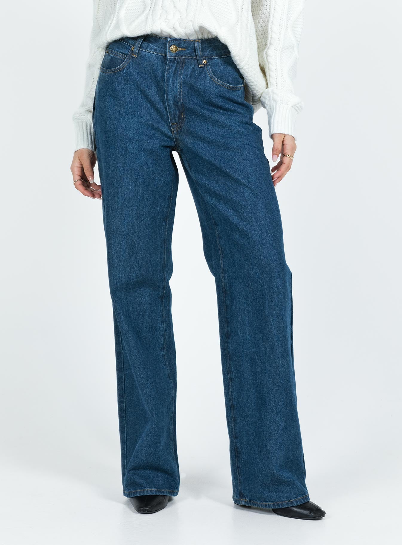 Top Model Low Rise Straight Leg Jeans Dark Denim - Image 2
