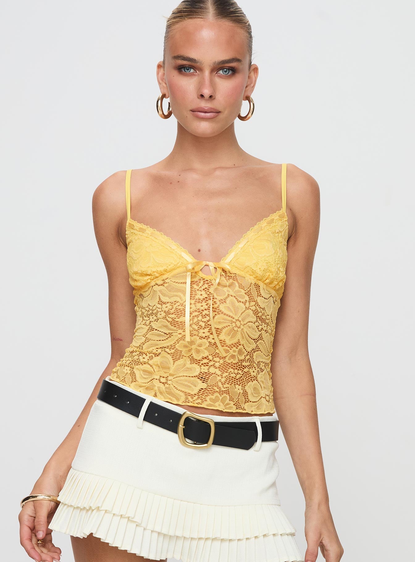 Manski Lace Top Yellow - Image 2
