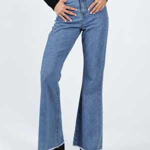 Bolsena Flared Mid Wash Denim Jean
