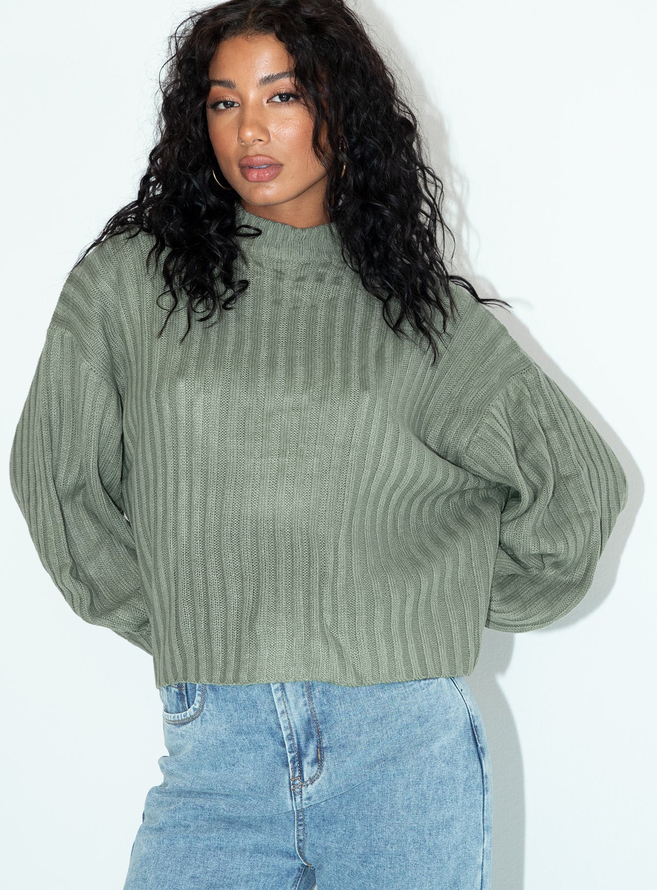 Innerbloom Oversized Sweater Dark Green - Image 2