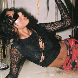 Falco Long Sleeve Lace Top Black