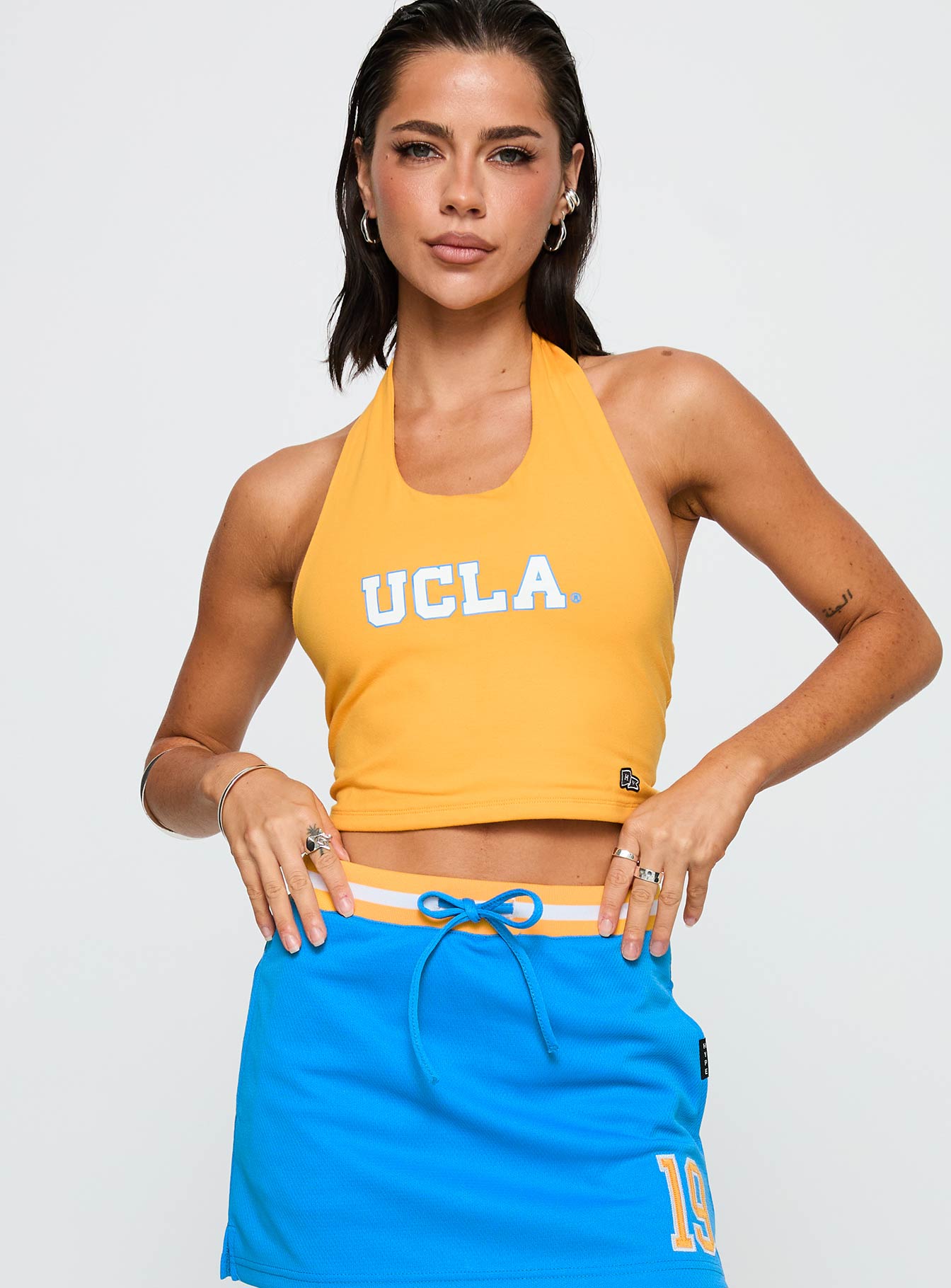 UCLA Tailgate Halter Top Gold - Image 2