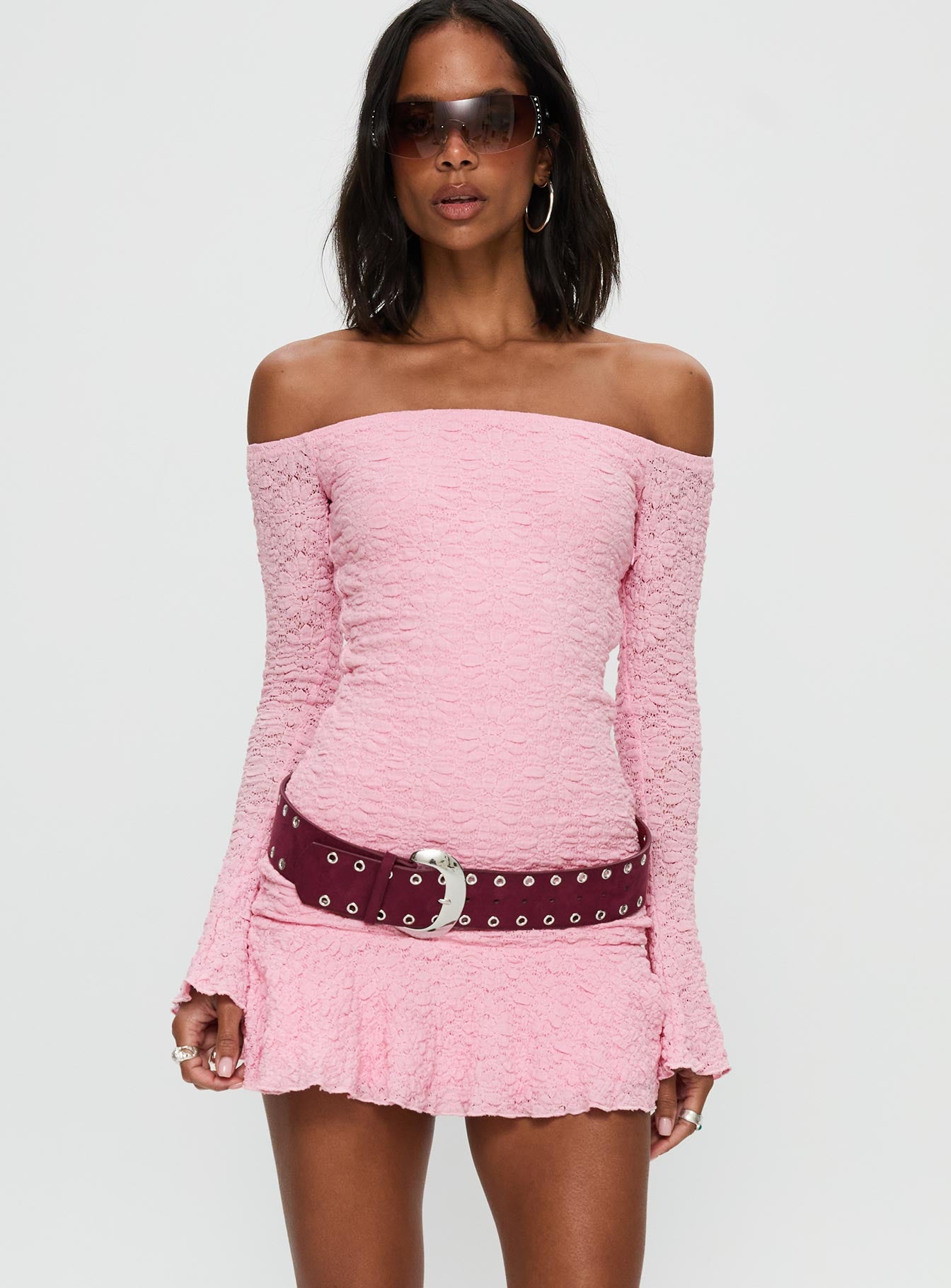 Vancesca Long Sleeve Mini Dress Pink - Image 2