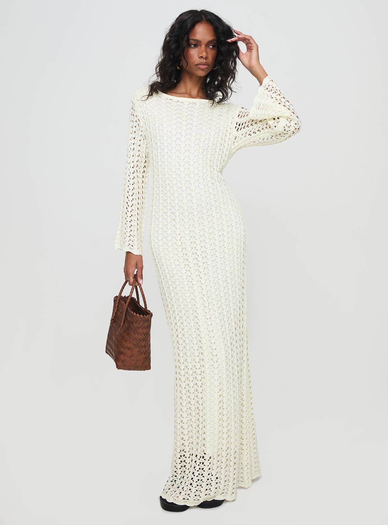 Westy Knit Maxi Dress Cream - Image 2