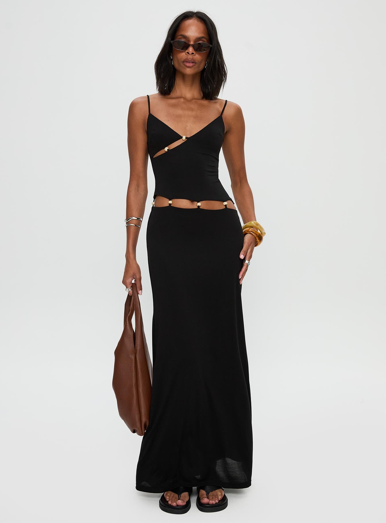 Allspice Beaded Maxi Dress Black - Image 2