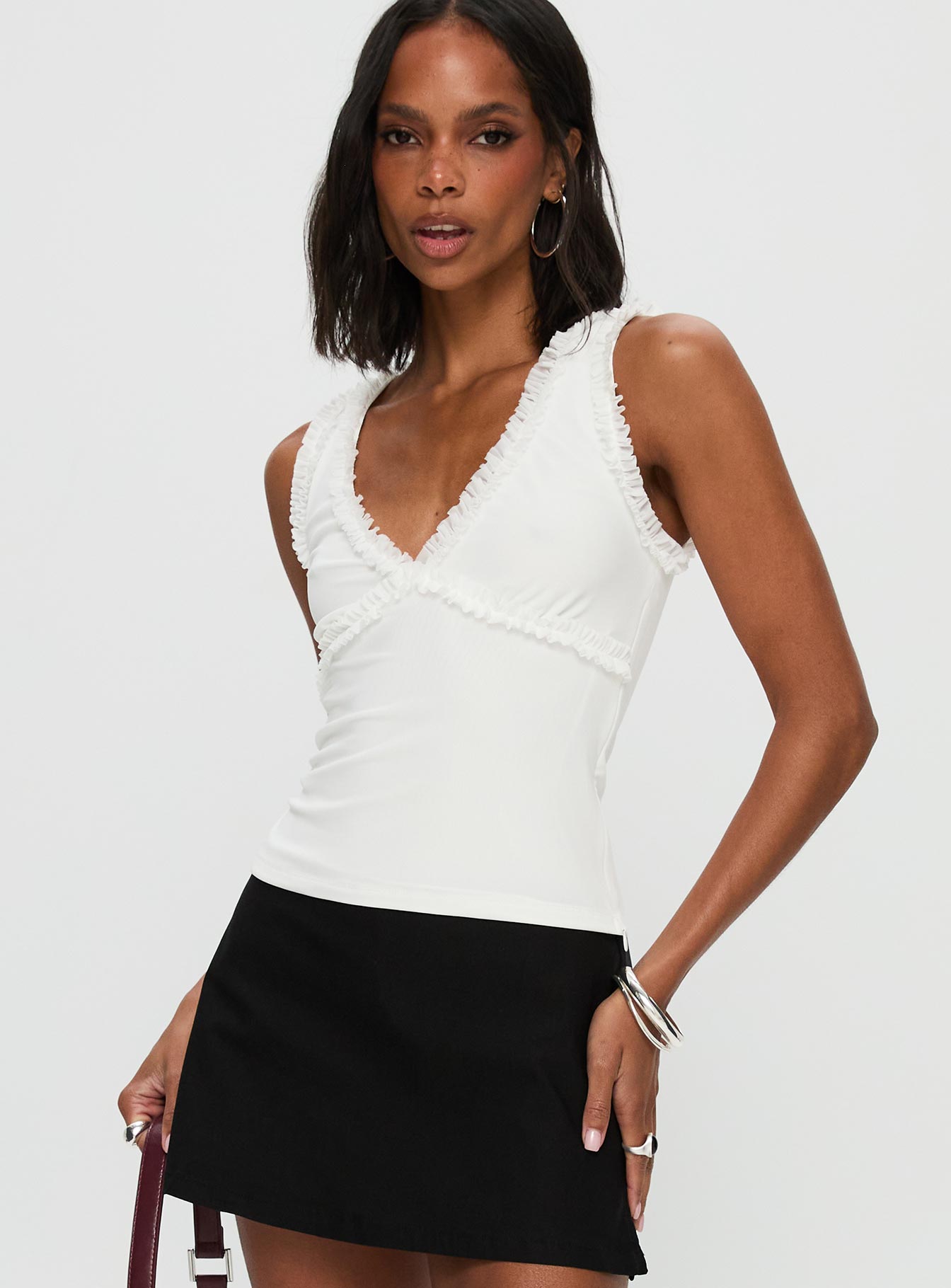 Danyia Frill Top White - Image 2