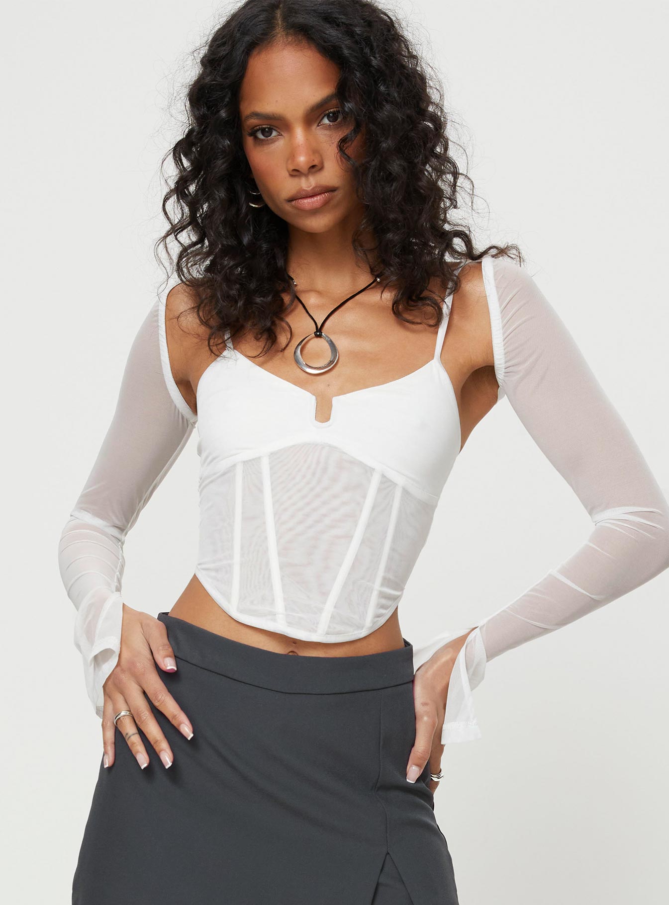 Archo Mesh Corset White - Image 2
