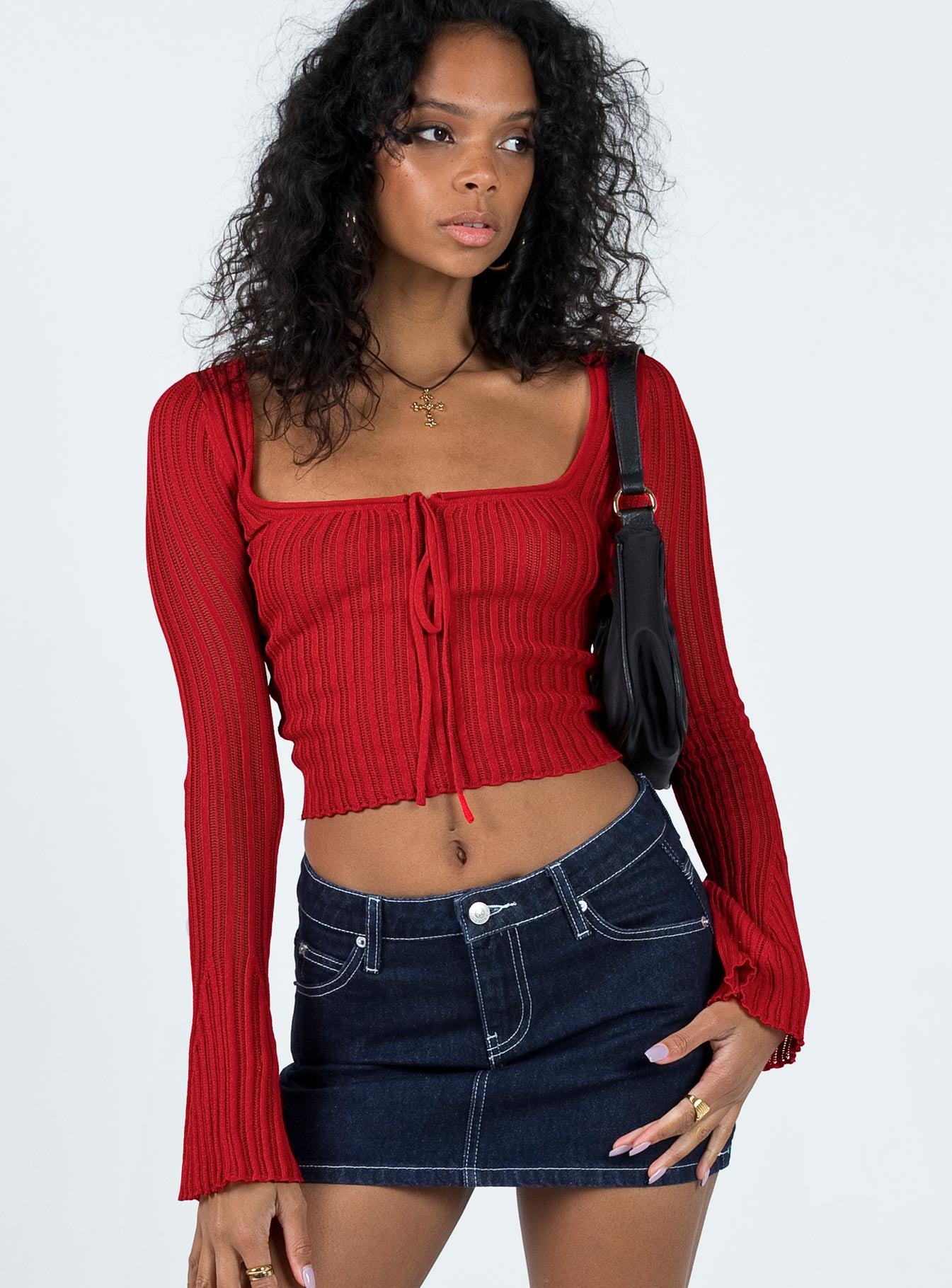 Mellow Long Sleeve Top Red - Image 2