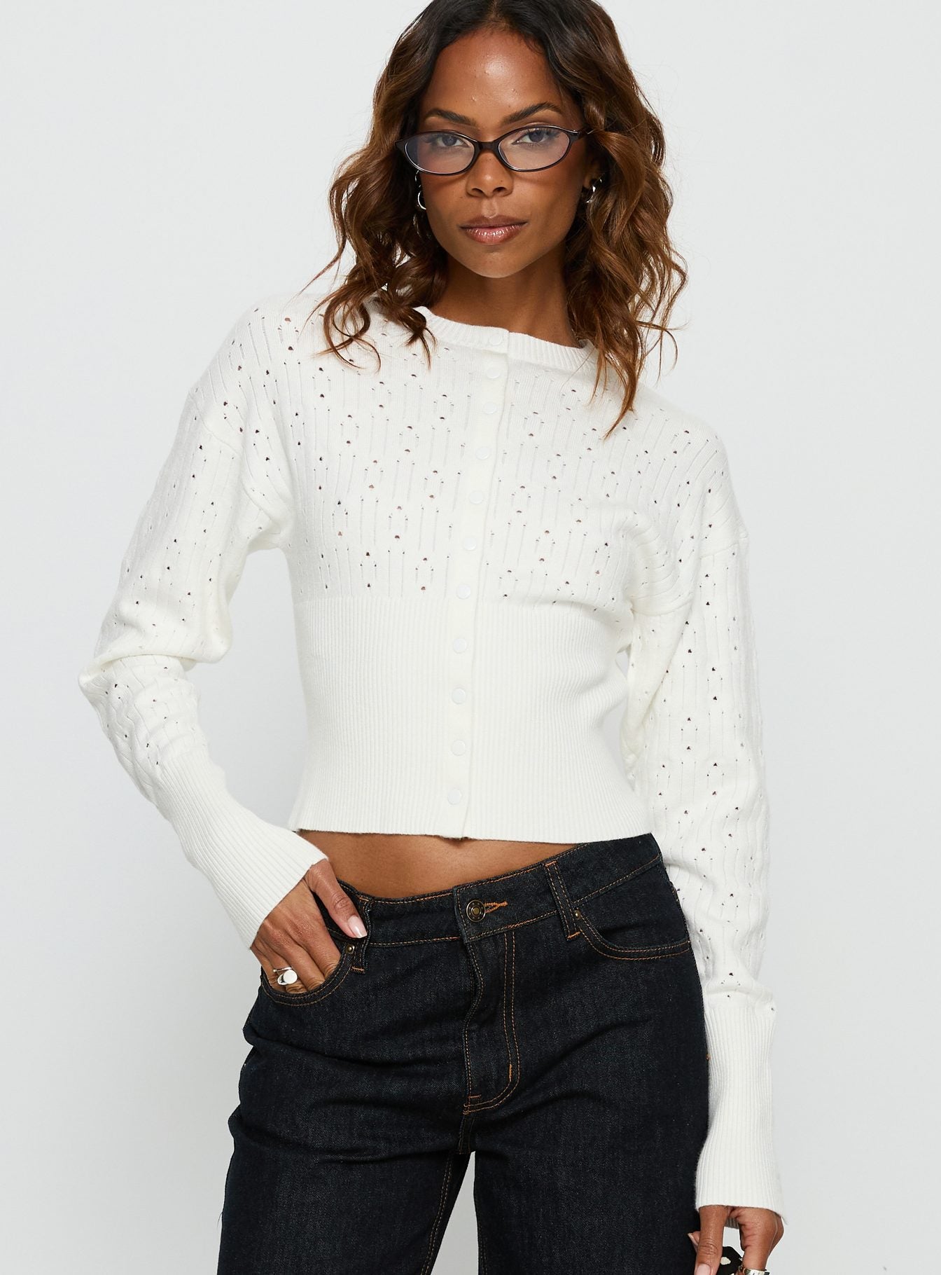 Head In The Clouds Cardigan Cream - Image 2