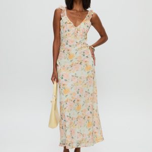 On A Wave Frill Detail Maxi Dress Multi