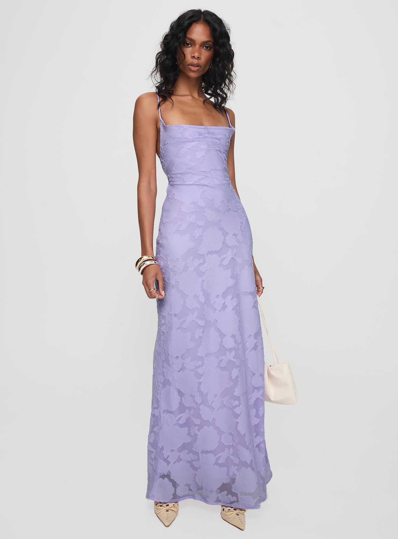 Celena Maxi Dress Lilac Burnout - Image 2