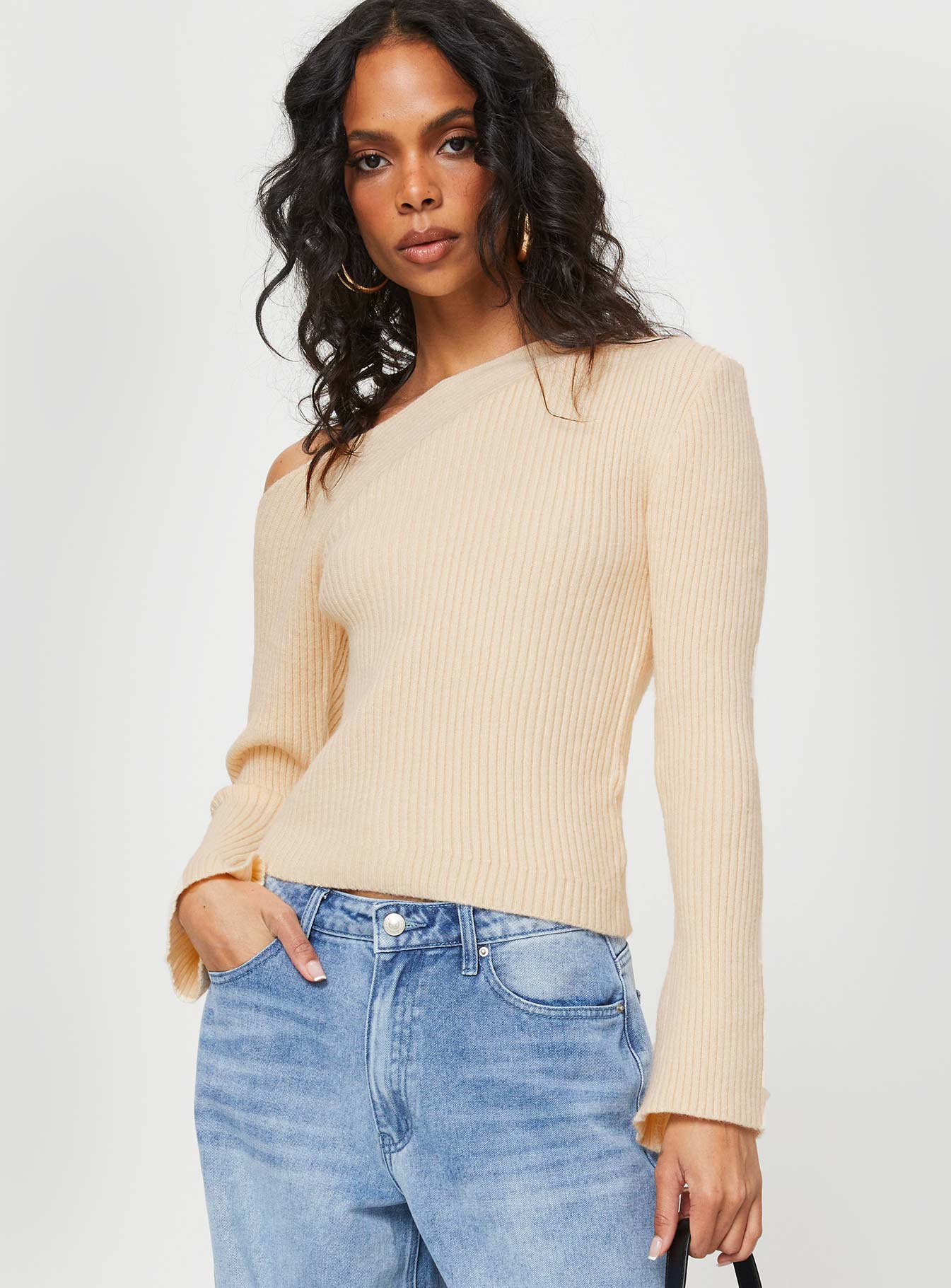 Phillips Cold Shoulder Sweater Cream - Image 2