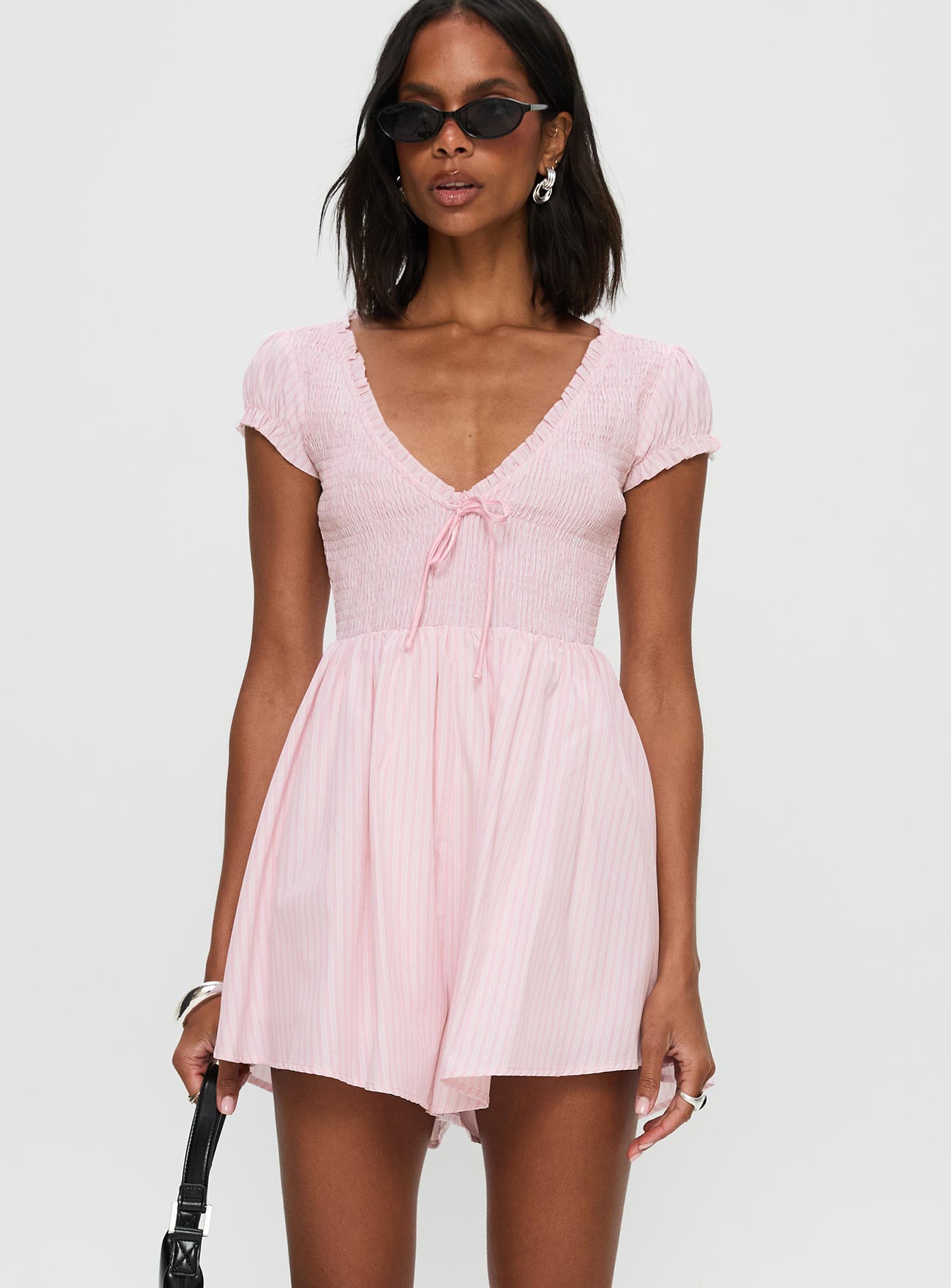 Wescott Stripe Playsuit Pink / White - Image 2