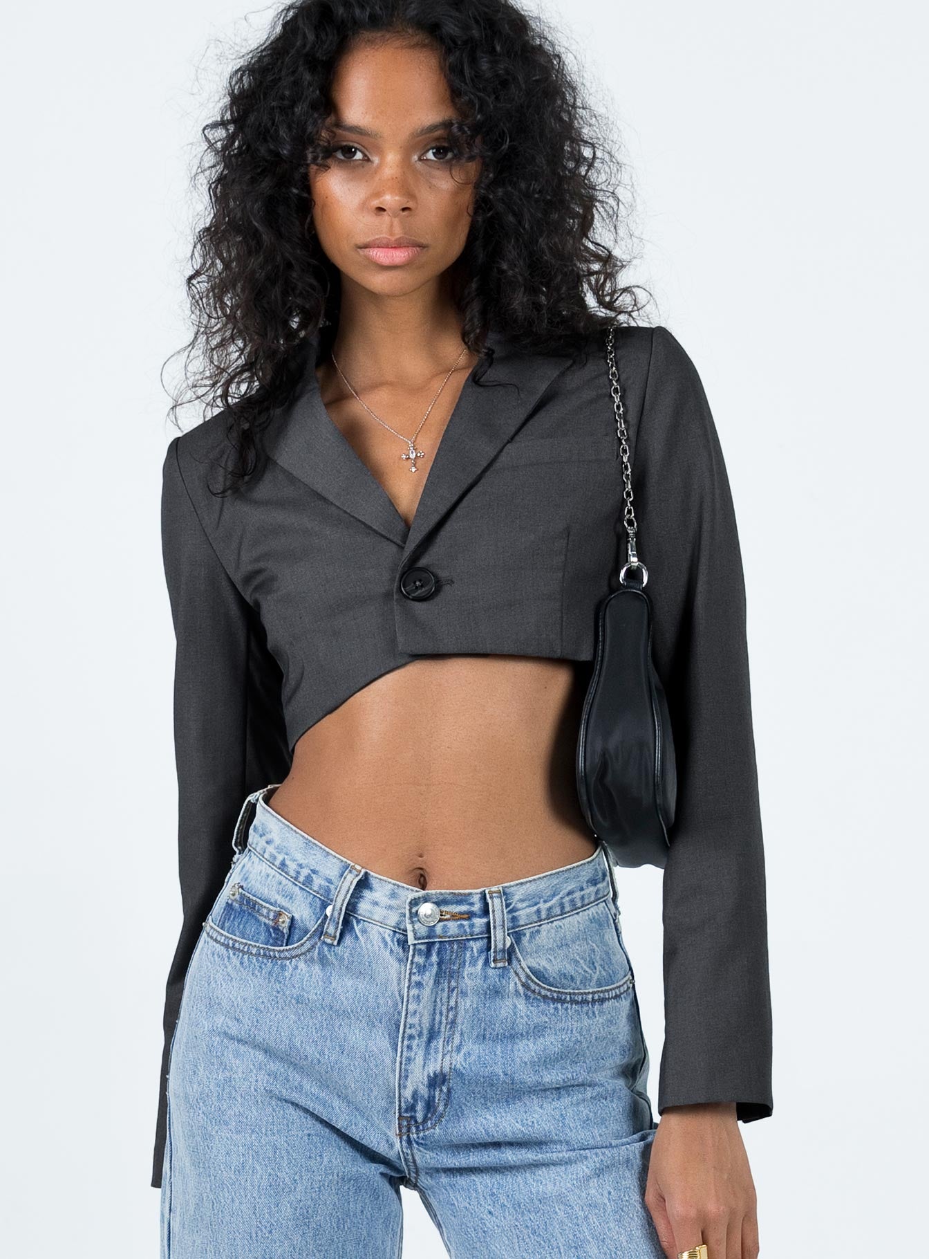 Elori Crop Blazer Grey - Image 2