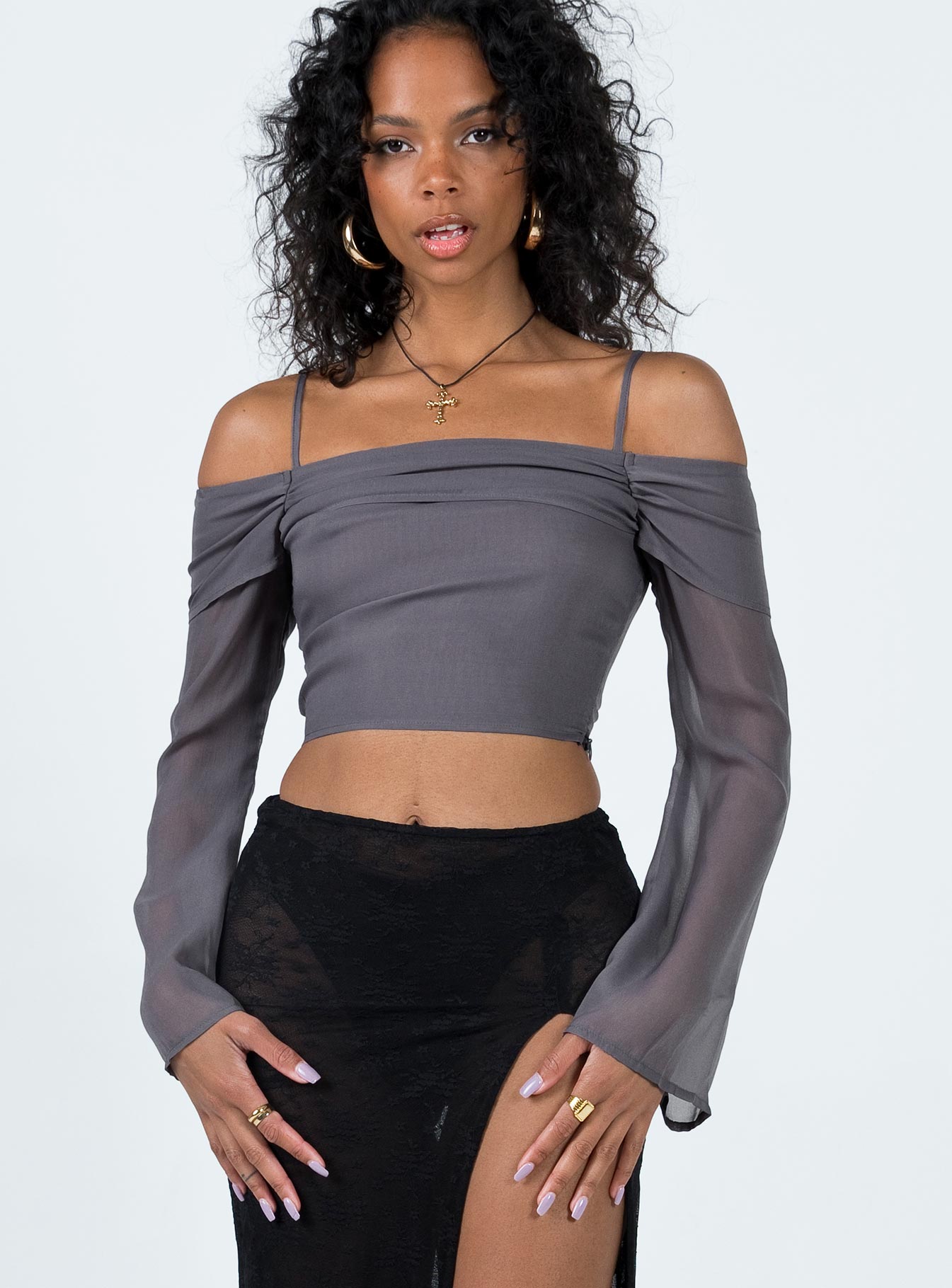 Duranta Long Sleeve Top Grey - Image 2