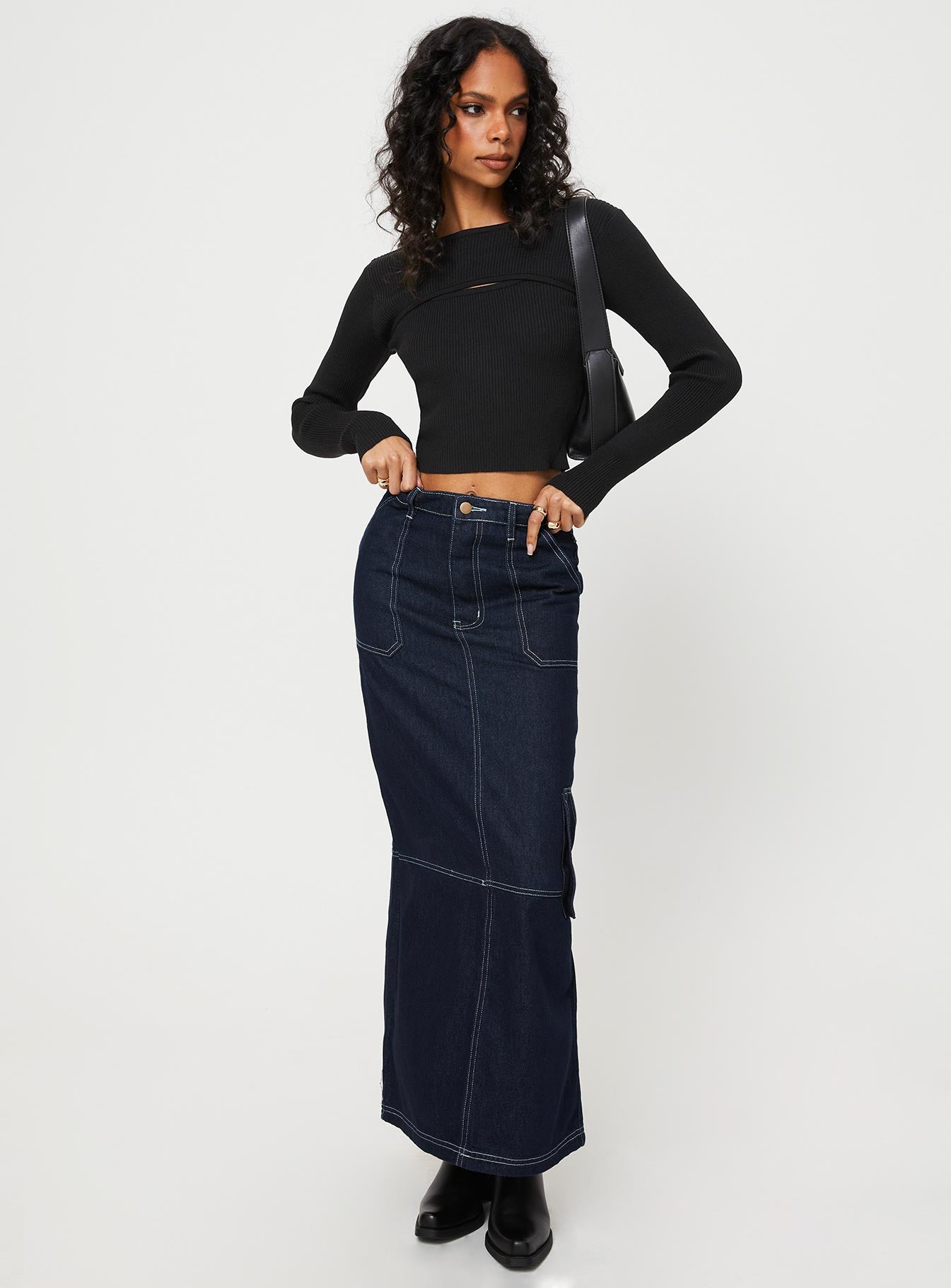 Vine Maxi Skirt Blue - Image 2