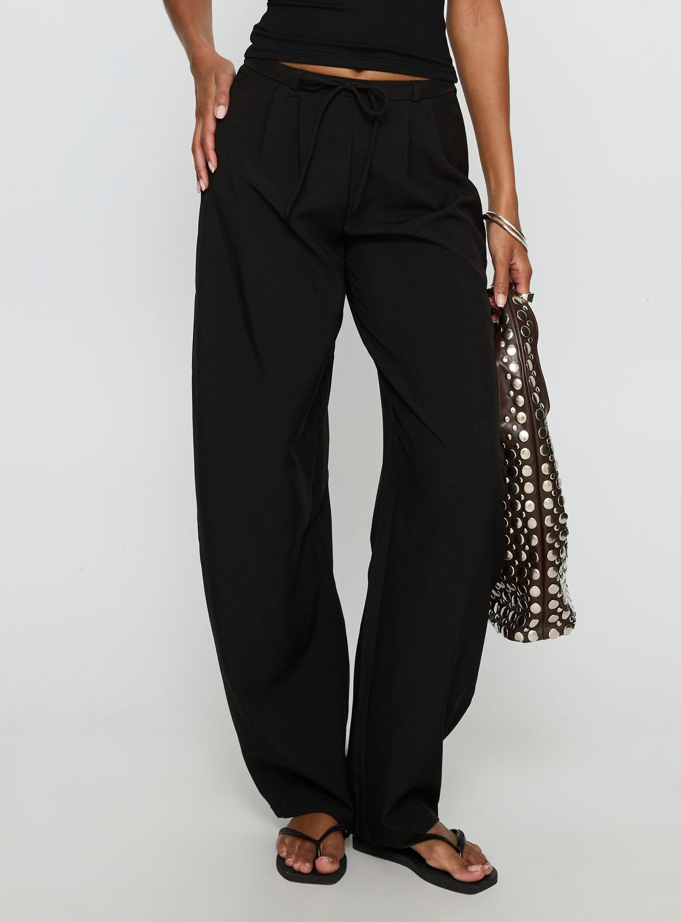 Triffid Barrel Leg Pants Black - Image 2