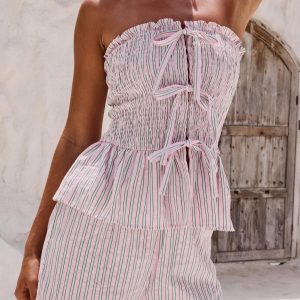 Saskea Strapless Top Pink