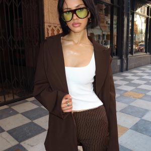 Crowd Pleaser Oversized Blazer Chocolate