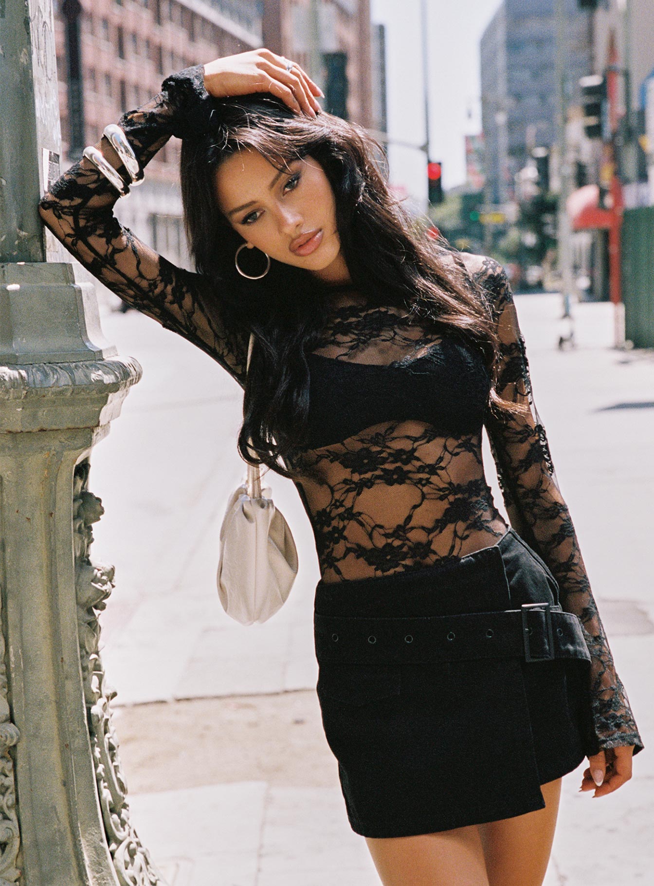 Feelix Long Sleeve Lace Bodysuit Black - Image 9