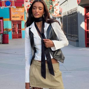 Elle Mini Skirt Beige