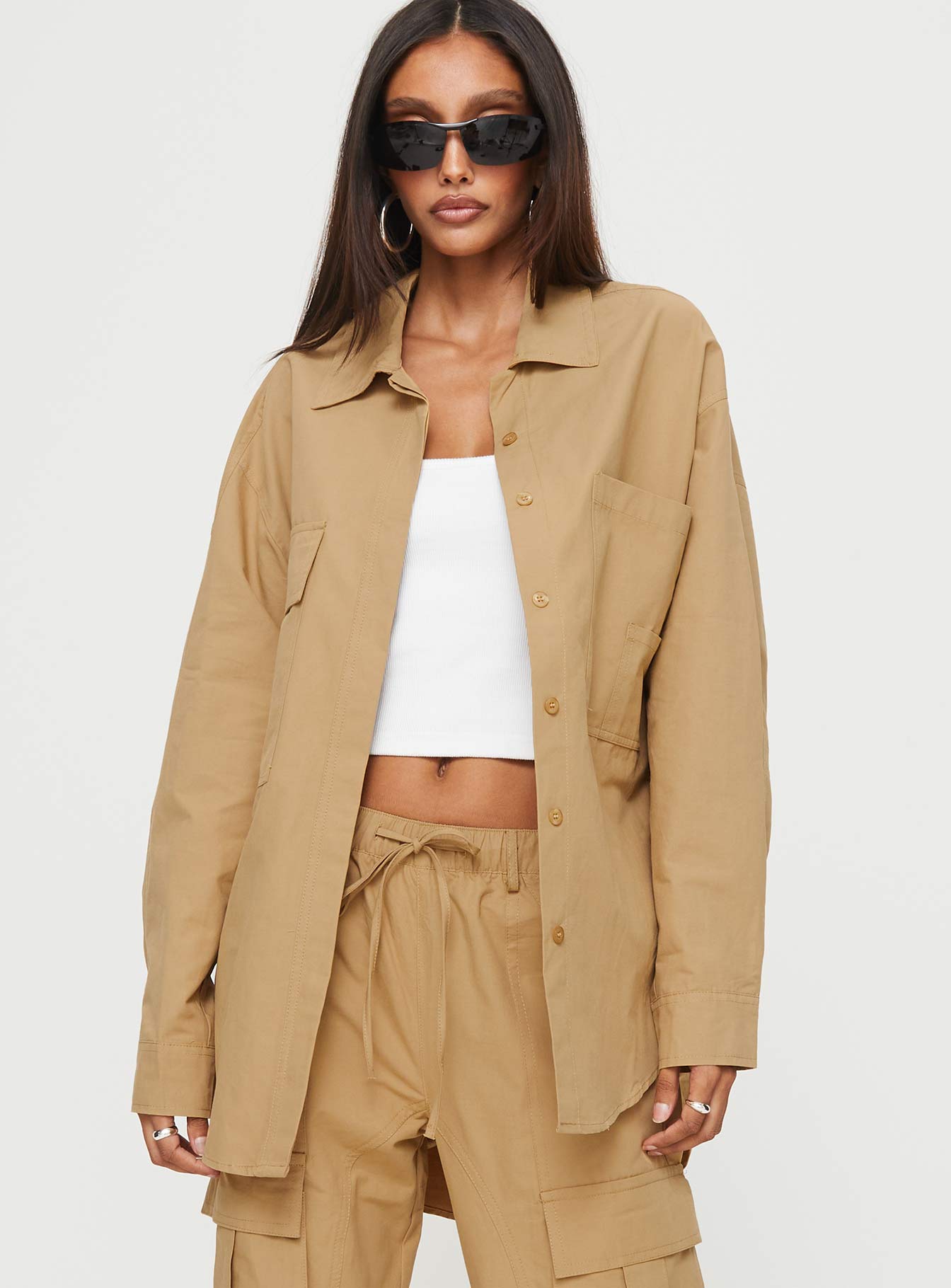 Bilbury Cargo Shacket Caramel - Image 2