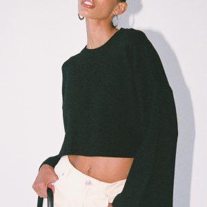 Girl Soldier Cropped Sweater Black