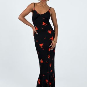 Lucan Maxi Dress Black / Red