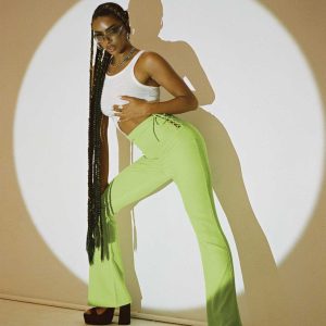 Mid Way Laced Flare Pants Green