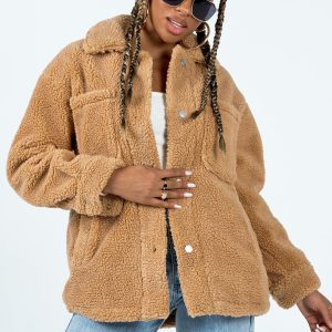 Caitii Teddy Jacket Camel