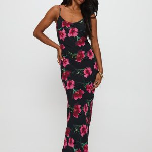 Emorie Bias Cut Maxi Dress Multi Floral