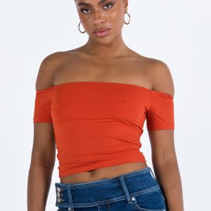 Dalya Off The Shoulder Top Red