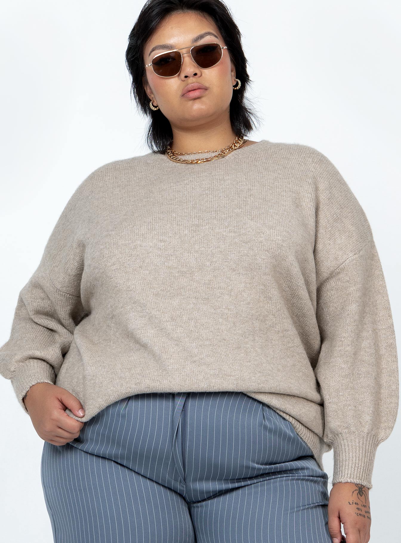 Ryanna Sweater Beige Curve - Image 2
