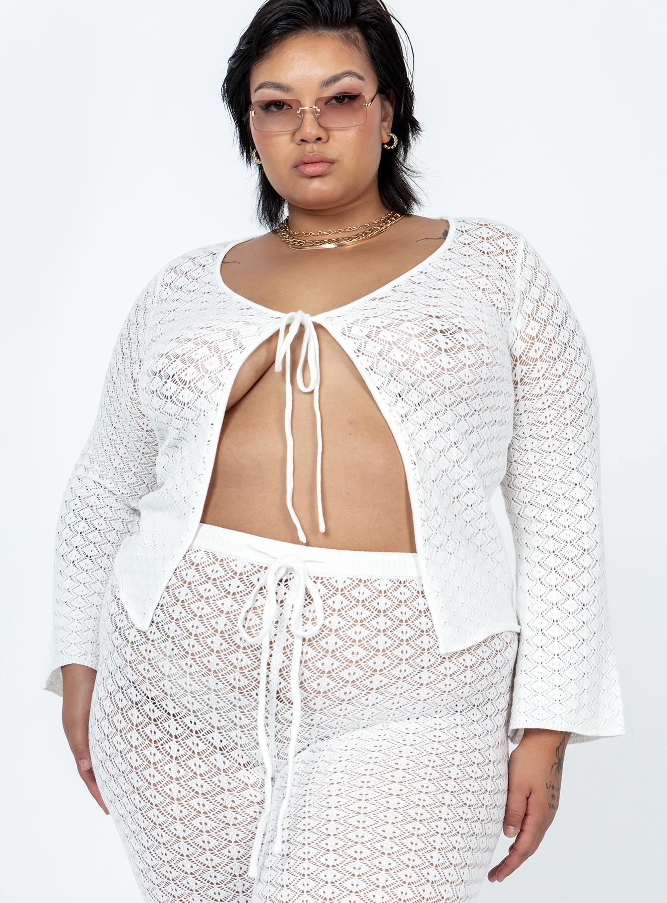 Wild & Free Crochet Top White Curve - Image 2