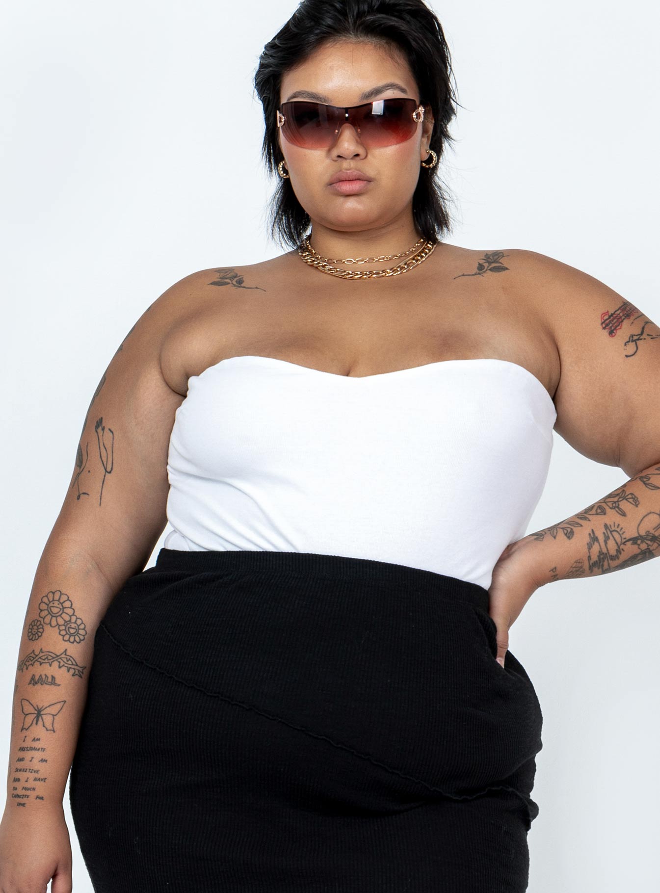 Aston Strapless Bodysuit White Curve - Image 2