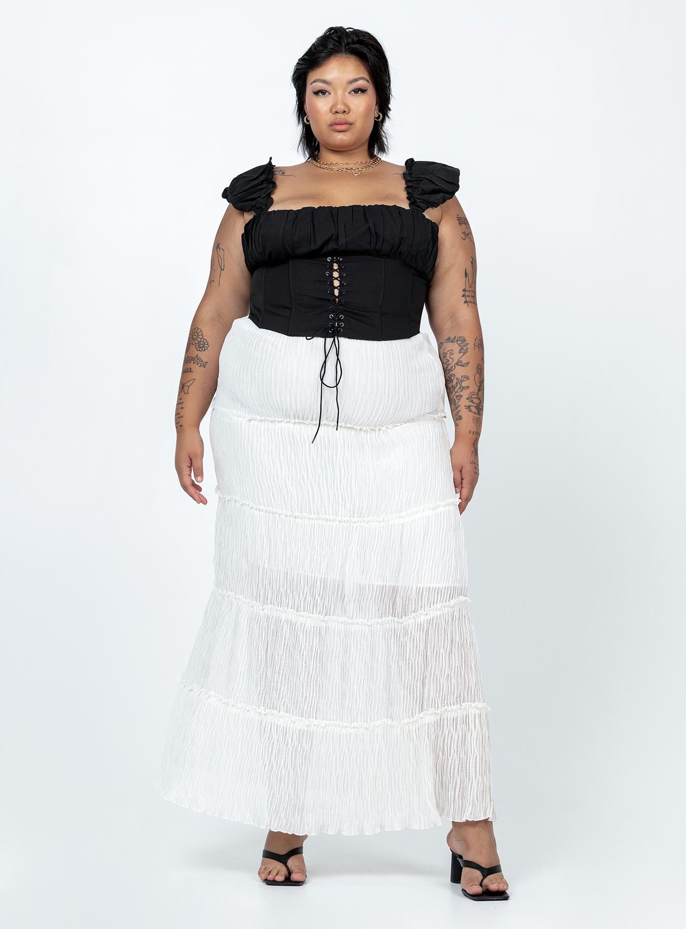 Sun Down Mid Rise Maxi Skirt Curve White - Image 2