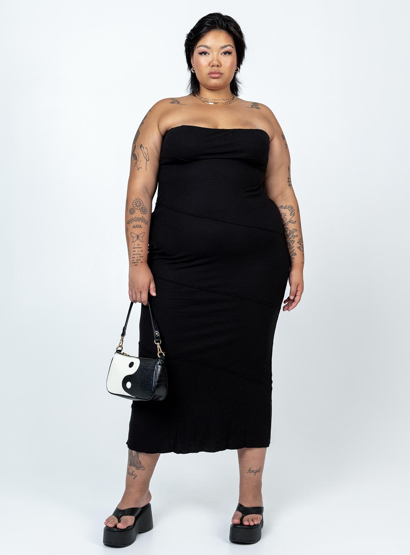 Oscar Midi Dress Black Curve - Image 2