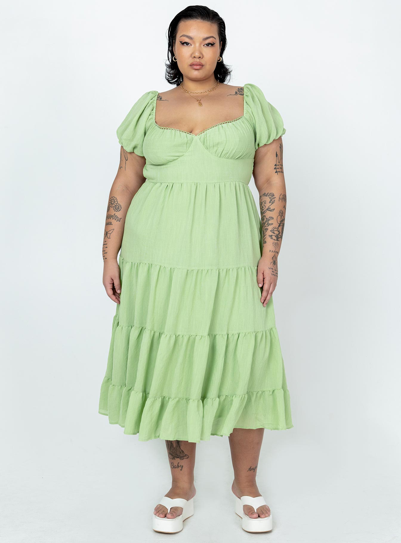 Danny Midi Dress Green Curve - Image 2