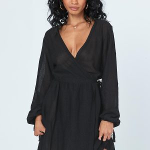 Chiara Long Sleeve Mini Dress Black