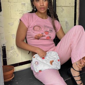 Breakfast Buffet Sleep Tee Pink