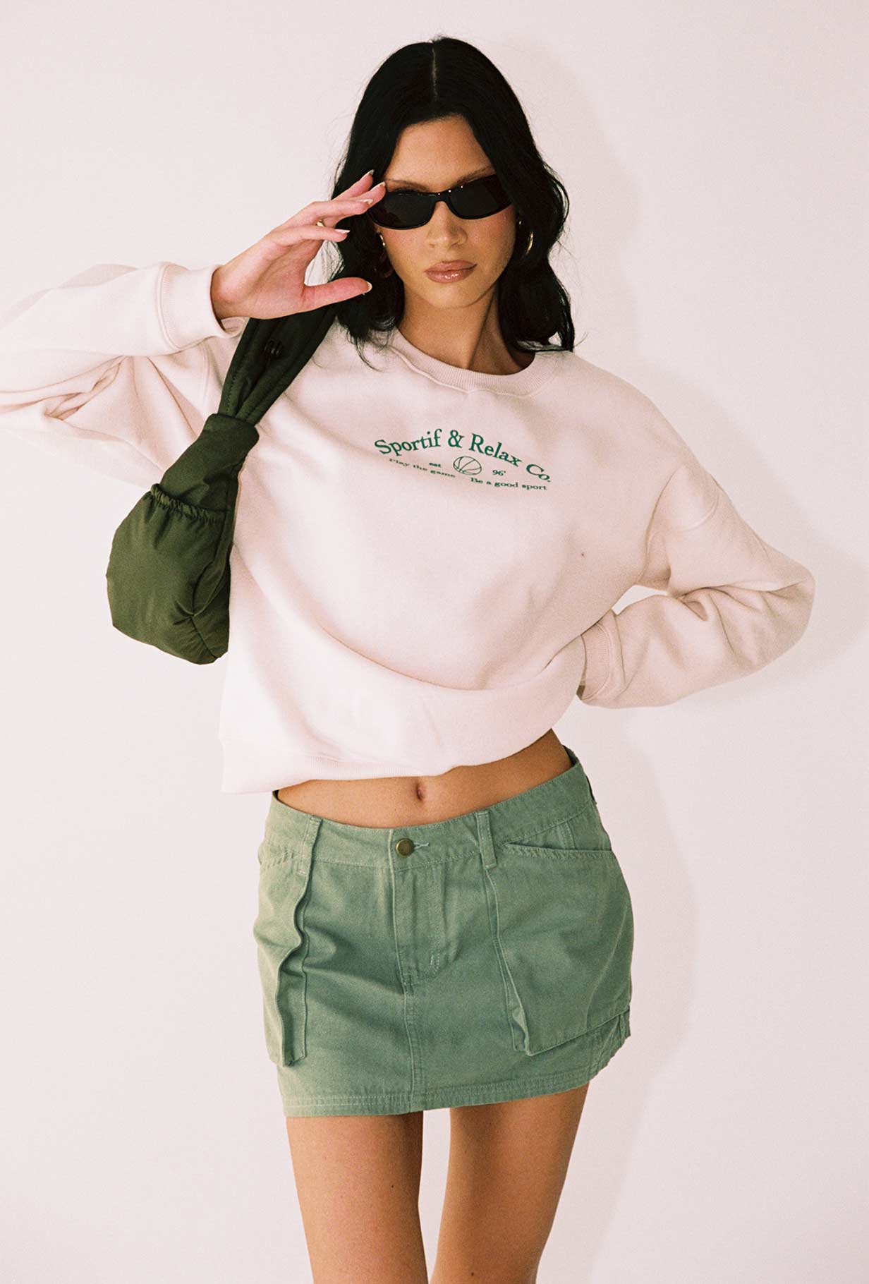 Leni Cargo Mini Skirt Khaki - Image 9