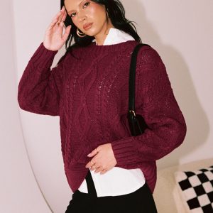 Anaya Oversized Sweater Burgundy